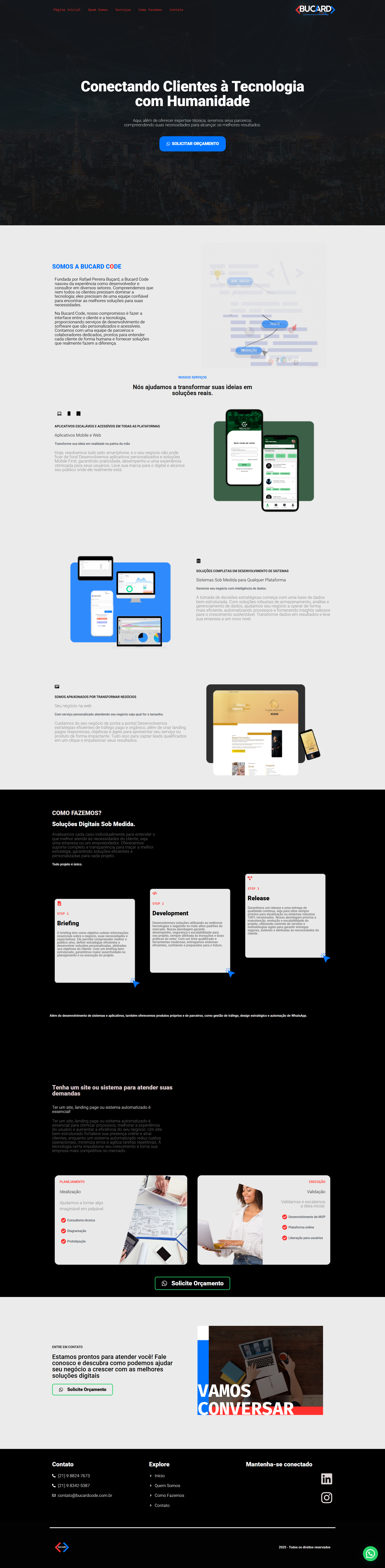 Landing page Bucard Code - tela inicial