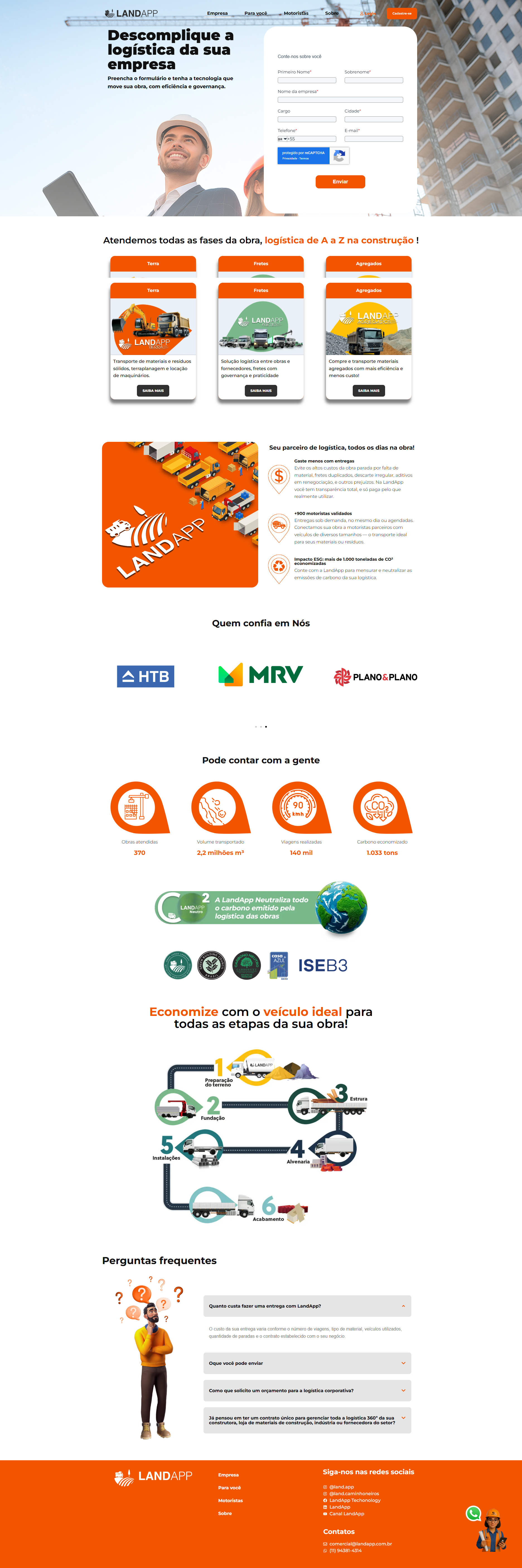 Landing page Landapp - seção empresas