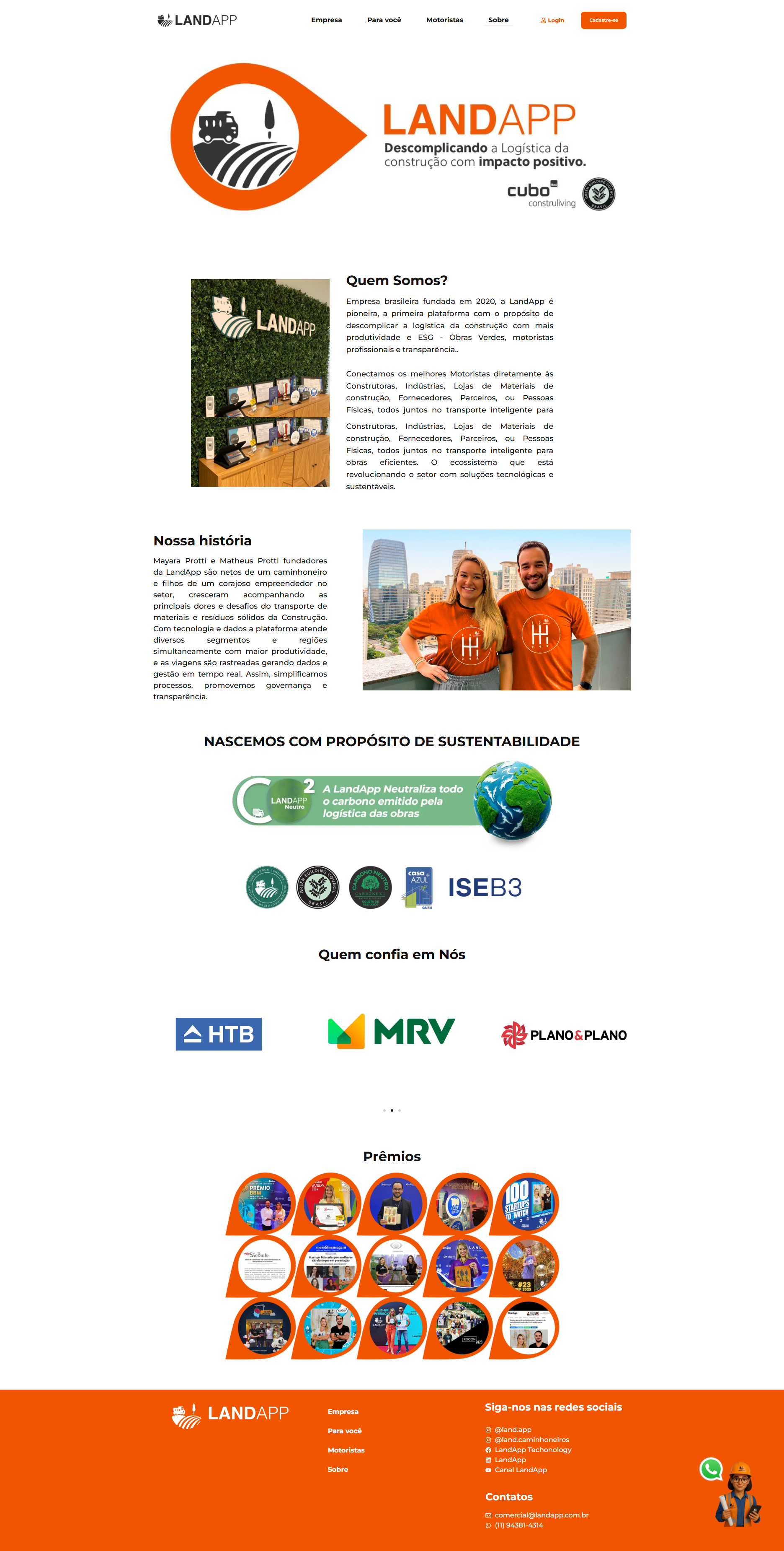 Landing page Landapp - seção quem somos