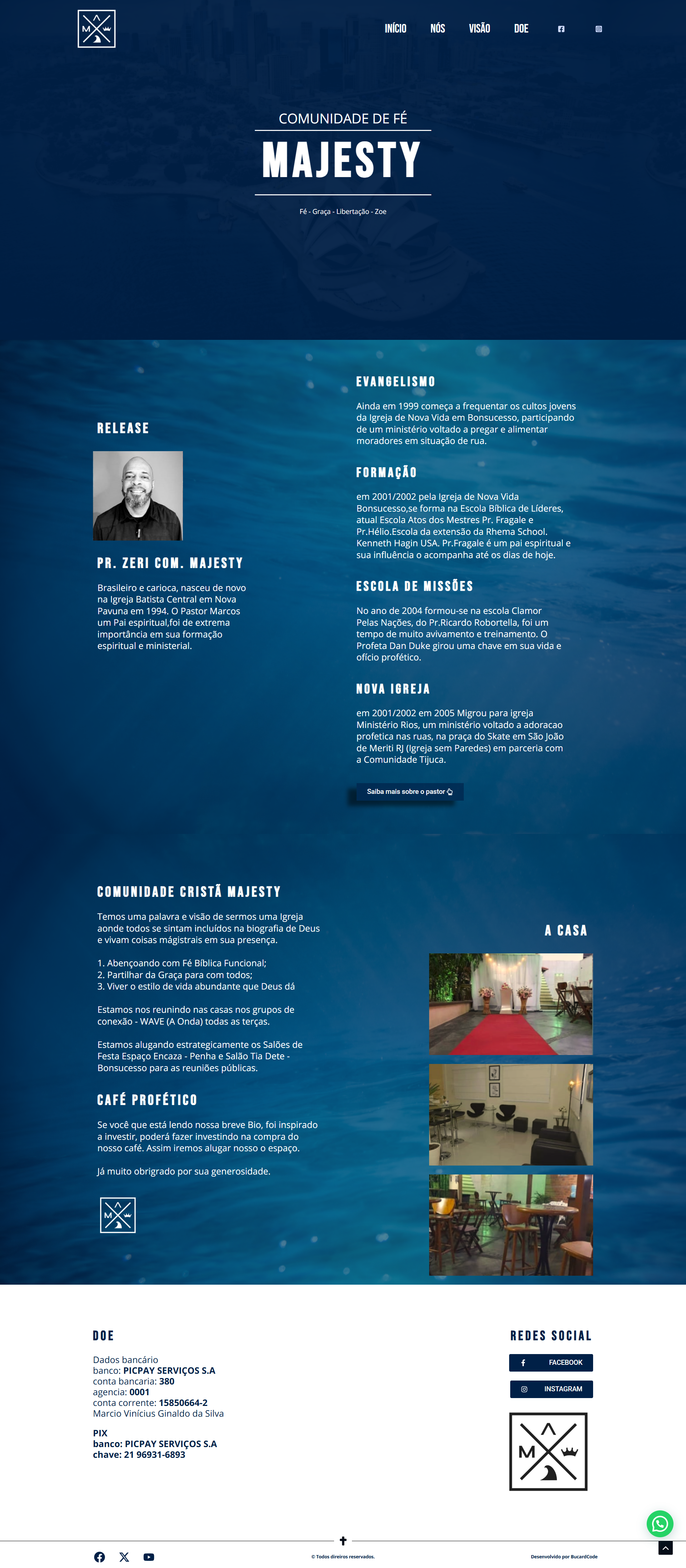 Landing page Majesty - tela inicial