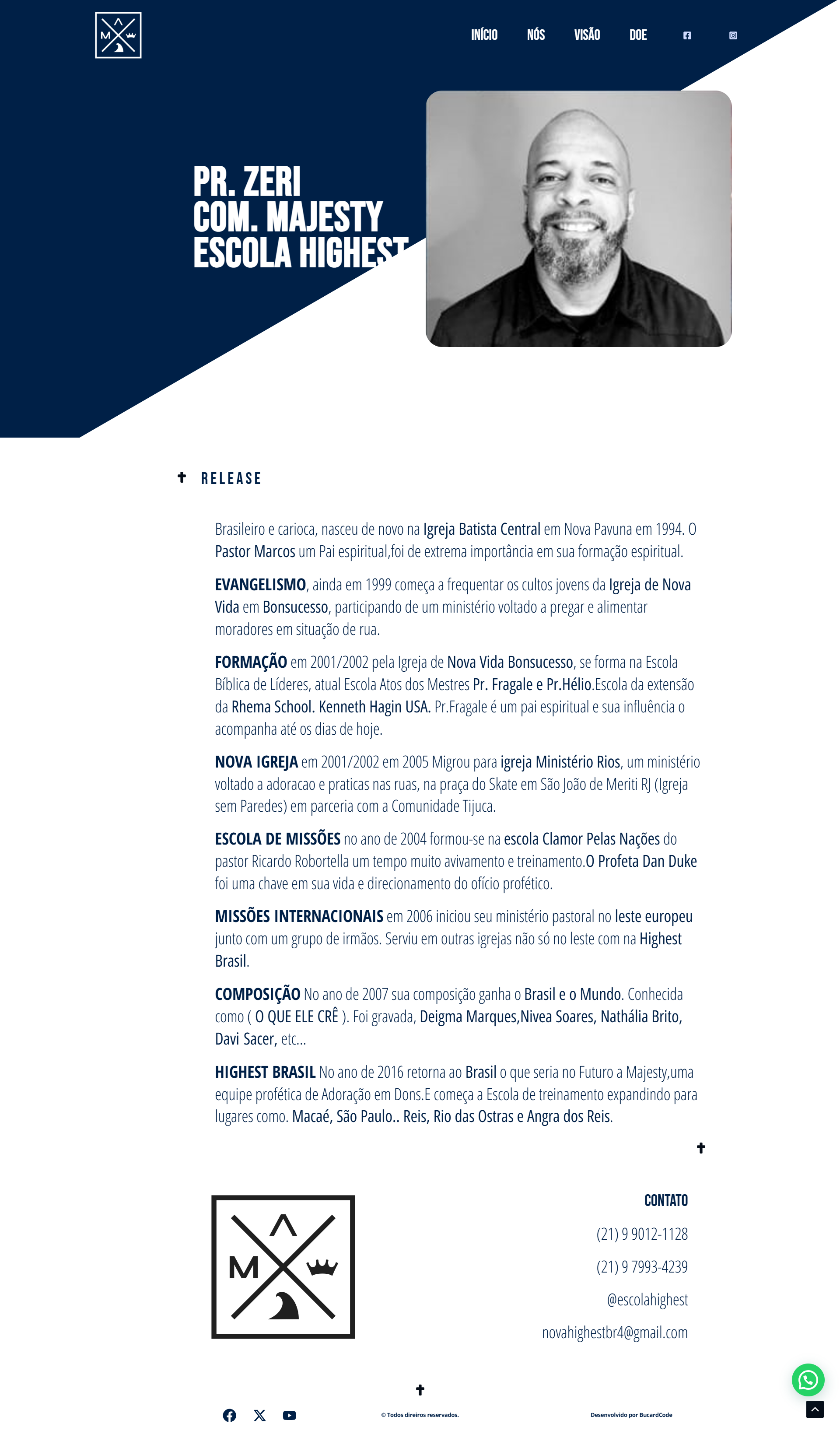 Landing page Majesty - seção sobre